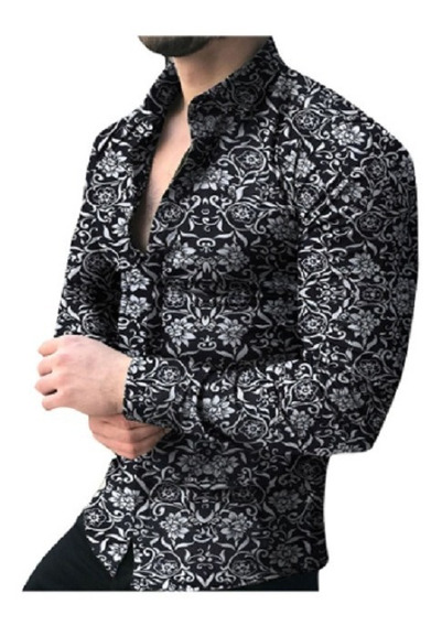 camisa slim floral