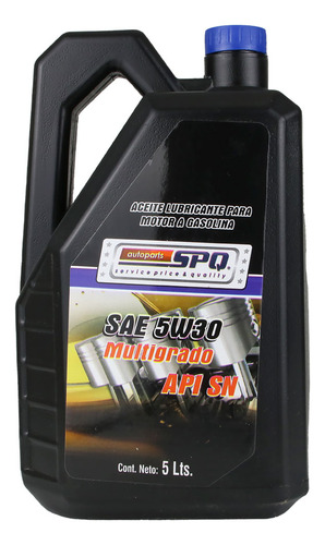 Aceite De Motor Garrafa 5 Lts Multigrado 5w-30 Api Sn Spq