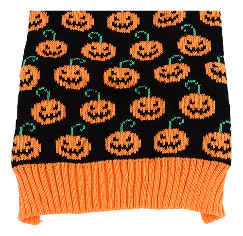 Suéter De Halloween Con Estampado De Calabaza Y Cuello Alto