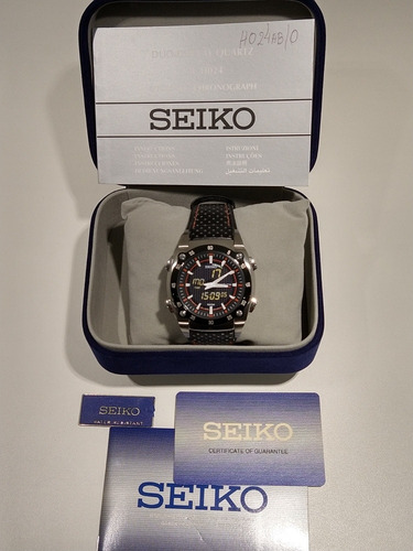 Relógio Seiko Sportura Duo-display Quartz Ho24ab/0 Novo .