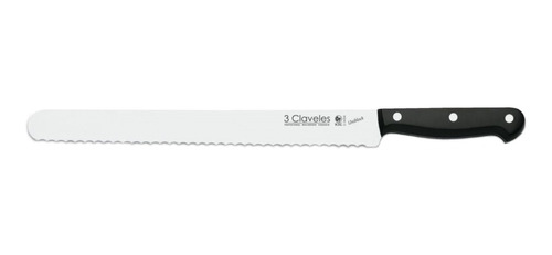 Cuchillo Tres Claveles Inox Unibl 30cms Fiambre Dent