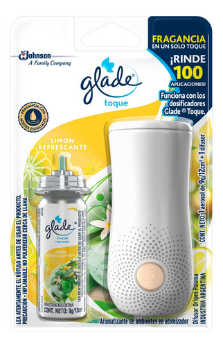 Aromatizante Glade Toque completo limón refrescante 9 g