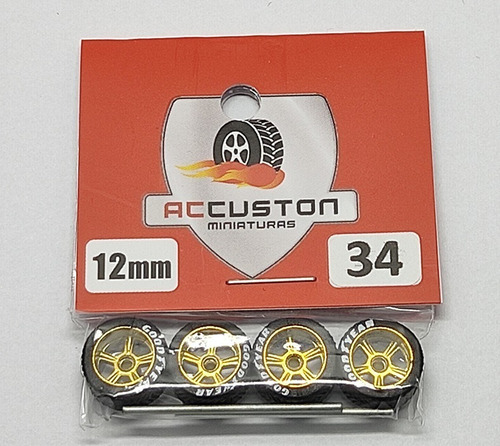 Rodas P/ Customização Ac Custon 34 - 12mm - Escala 1/64