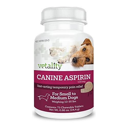 Vetality Canine Aspirin For Dogs  Fast Pain Relief  Pbjk4