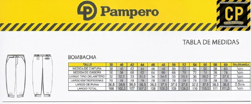 Imagen 4 de 6 de Bombacha De Campo Alforzada Pampero Hombre - Talles 38 Al 54