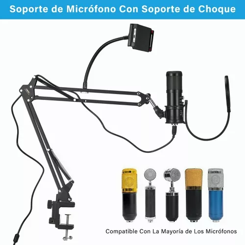 Soporte de brazo de brazo para micrófono, soporte de micrófono de estudio  profesional para micrófonos, soporte giratorio compatible con Elgato Wave:  1