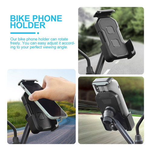 Suporte De Telefone Para Bicicleta, Suporte Gps, Espelho Tra