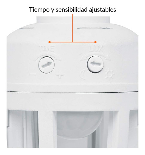 Portalámpara Con Sensor De Movimiento Color Blanco 360 Grado