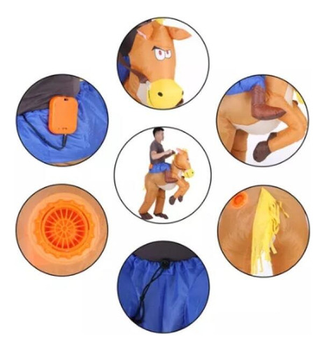 Aplicable A Divertido Disfraz Inflable De Vaquero Montando
