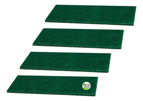 Kit 4 Unidades Fibra De Limpeza Geral Verde 10 Cm X 23 Cm