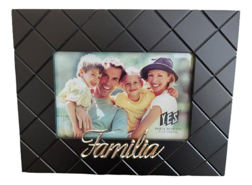 Porta Retrato Lembranças Familia Mdf Preto Para Fotos 10x15