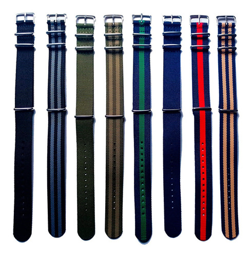 Correa De Nylon Para Reloj De 18mm 20mm 22mm Nato Strap