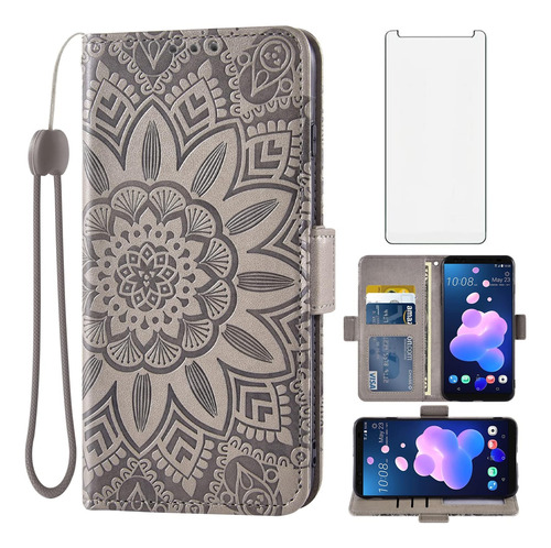 Asuwish Funda Para Teléfono Htc U12 Plus Con Protector De De