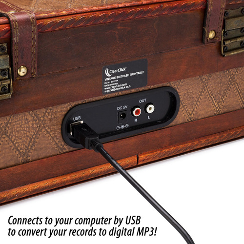 Tocadiscos De Maleta Vintage Clearclick Con Bluetooth Y Usb