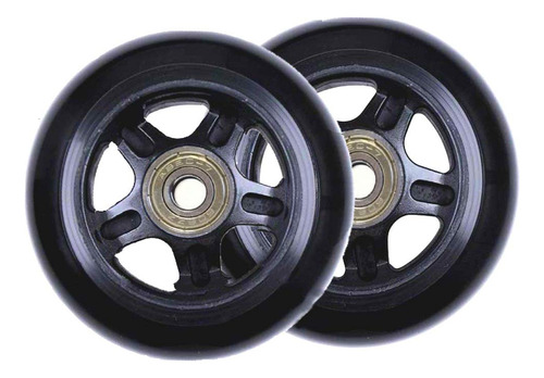 Oro 1 Par De Ruedas De Equipaje De Repuesto De 70 Mm Con Rod