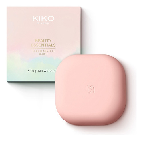 Rubor luminoso Kiko Milano Beauty Essentials, color 03, tono de maquillaje coral intenso