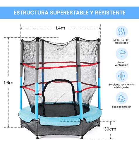 Cgyi Trampolin Brincolin Infantil 1.4m Extra Seguro Tumbling, Trampolin Brincolin Para Ninos Con Red, Brincolin Trampolin