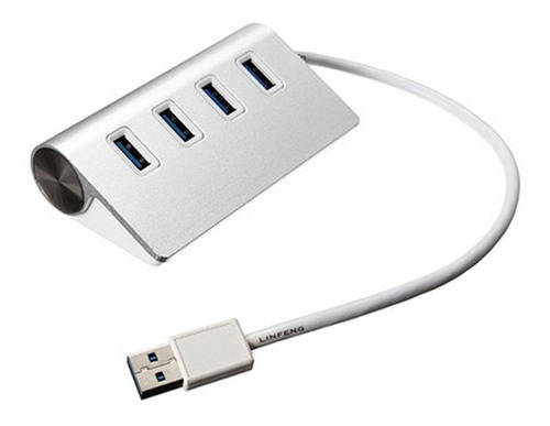 4-port Usb Hub 3.0 5gbps Aluminio Portable Para Mac Pc Lapto