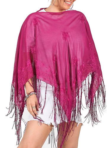 Poncho Mujer Ruana Capa Bordado Importado Spiga 31 P252