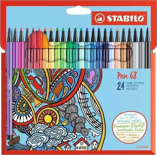 Marcador Stabilo Pen 68 Set 24 Colores