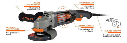 Esmeriladora Angular 4 1/2 ' Esmeril 1200 W Profesional Rudo