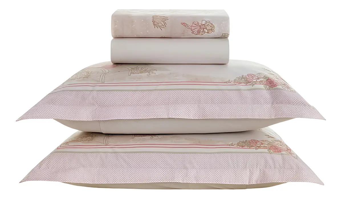 Jogo Cama Infantil Casal 4pcs 200 Fios Jardim Karsten