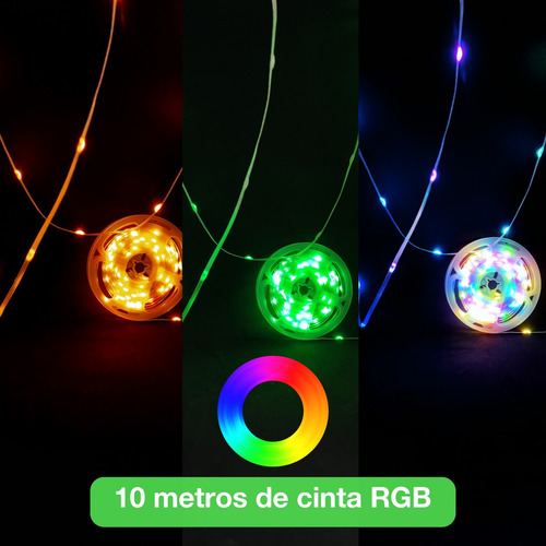 Cinta Led Luces Rbgic Usb Itd Control + Aplicación Ip65 10mt