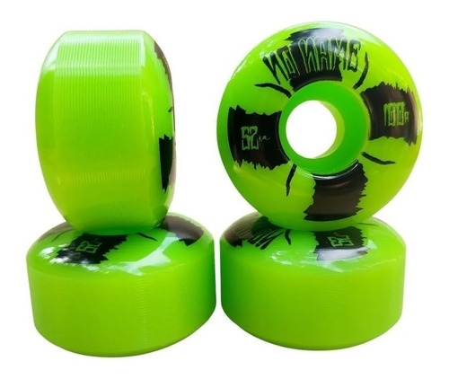 Imagen 3 de 4 de Ruedas No Name Verde 52mm 100a Uretano Importado