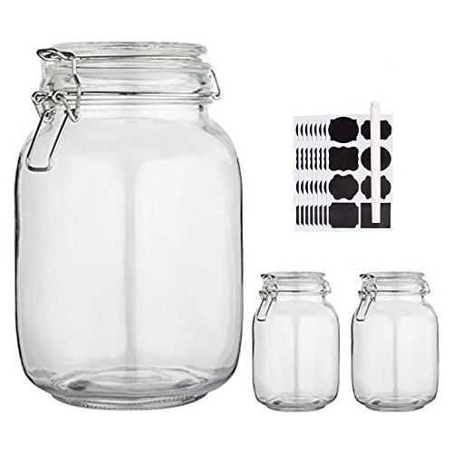 Glass Kitchen Storage Canister Mason Jars With Lids,50o...