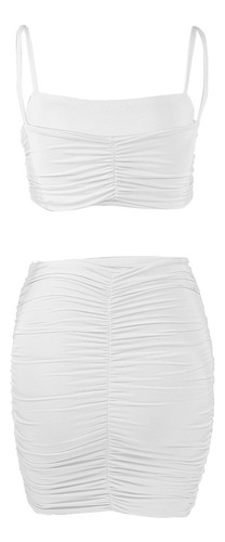 Conjunto De 2 Piezas De Falda Sin Mangas Para Mujer, Color L