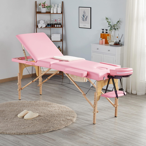 Mesa De Masaje Portátil Altura Ajustable 3 Caras Plegables R