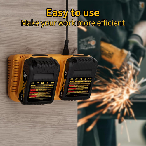 Cargador Dual Reemplazo P/ Baterías Dewalt Dcb102 De 12v/20v