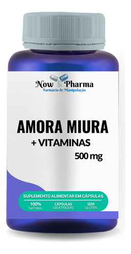 Amora Miura + Magnesio Vit E Zinco 60 Caps 500mg Now Pharma