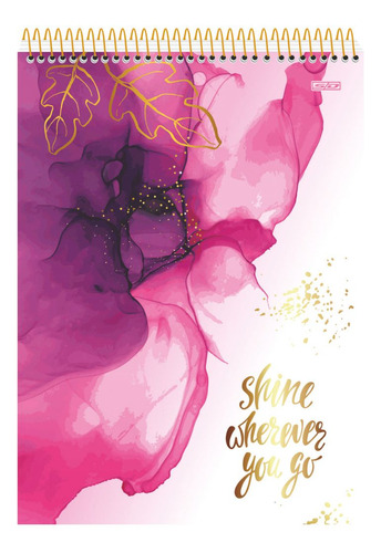 Kit 4 Cadernos Flor Canhoto Feminino 80 Folhas 1 Matéria Multicolorido