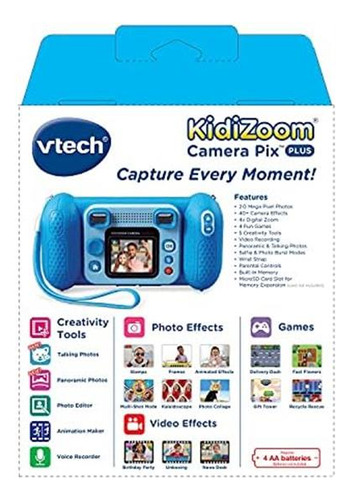 Cámara Infantil Vtech Kidizoom Pix Plus Azul, Con Efectos