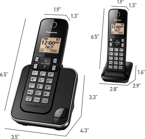 Teléfono Panasonic Central KX-TGC352 inalámbrico 220V - color negro