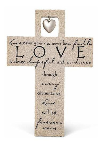 Cruz Figurina Piedra Fundida 9.5puLG - Amor Eterno -