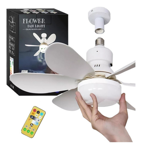 * Ventilador De Techo Led Pequeño Con Luz Con Mando A