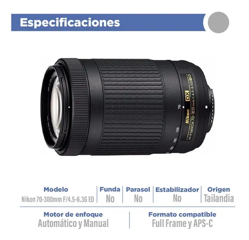 Lente nikon 70 300 con estabilizador new arrivals