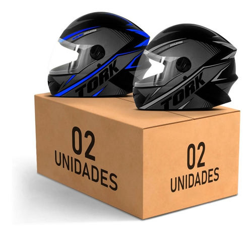 Kit 2 Capacetes Integral Moto Pro Tork R8 Combo Para Casal