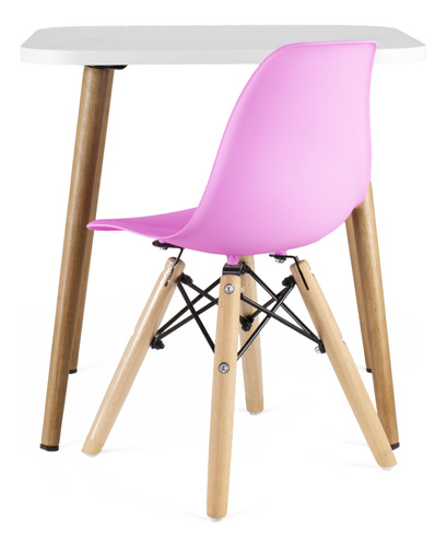 Mesinha Escrivaninha Infantil E Cadeira Charles Eames Wood