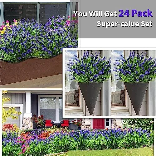 20 Paquetes De Plantas Artificiales Para Exteriores, Hierba