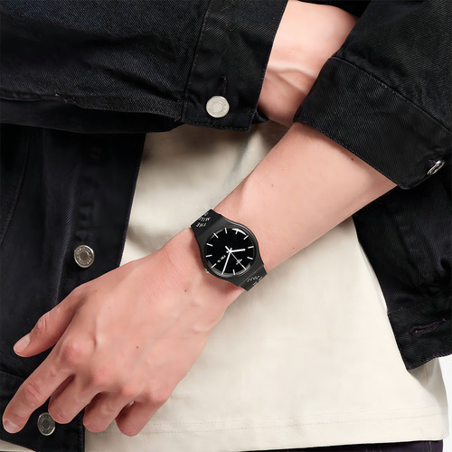 Reloj Black Milk By Swatch Negro Mate Resistente Al Agua