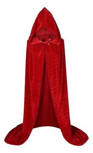 Disfraz Medieval De Bruja Con Capa De Terciopelo Y Capucha De Pleuche