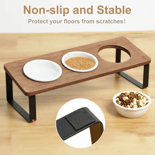 Sunhoo Cuenco Elevado Para Agua Y Comida Para Gatos, Juego .