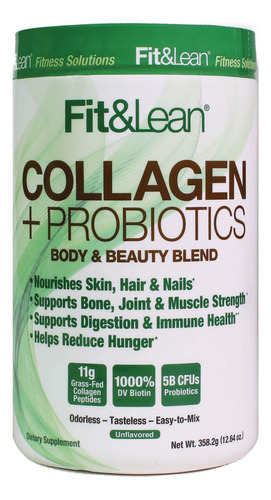 Colgeno Fit & Lean + Probiticos - Polvo De Pptido De Colgeno