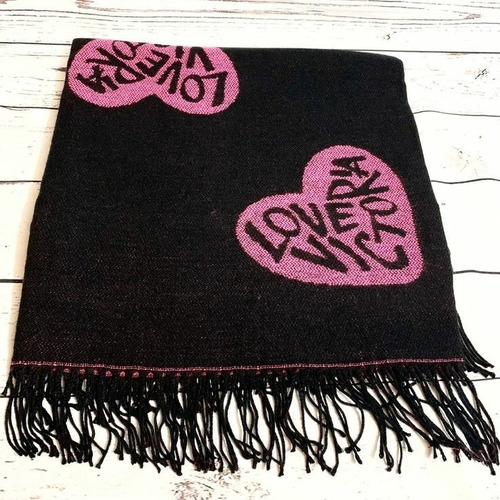 Victoria Secret Blanket Manta Cobija Corazones Mujer Flecos