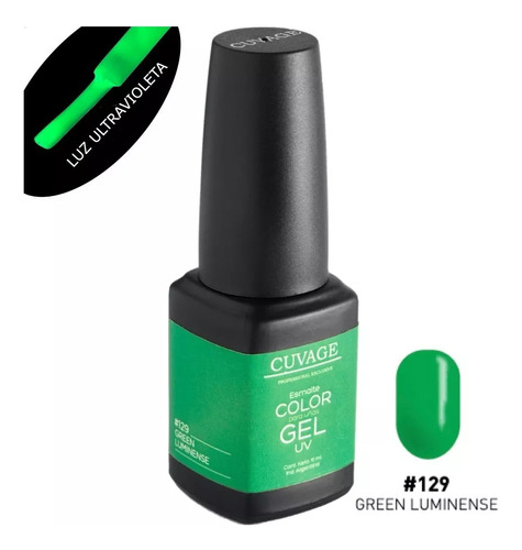 Cuvage Esmalte Semipermanente Gel Uv 11ml Color 129 Green Luminense