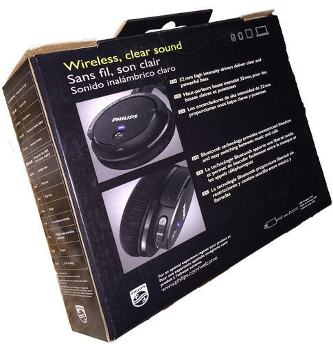 Audífonos Inalámbricos Philips Bluetooth Shb5500 Envio Inclu Negro