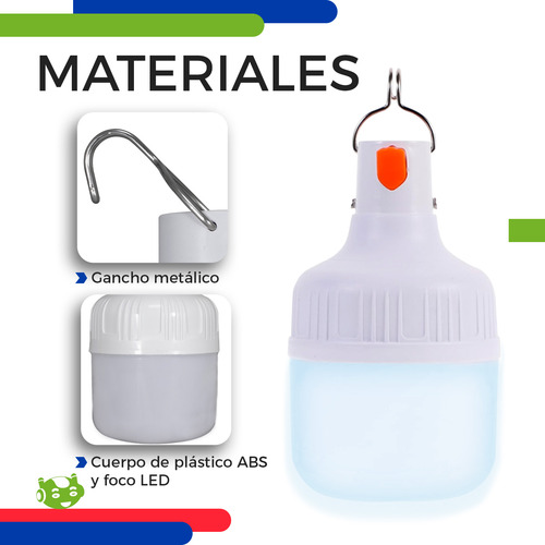 Foco Led Lámpara Portátil Recargable Carga Usb De 80 W